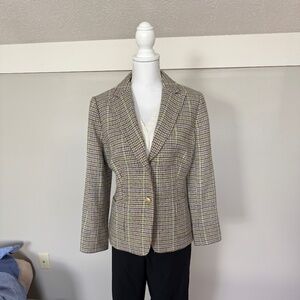 Talbots Wool Herringbone Plaid Jacket